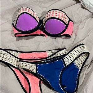 Victoria's Secret Pink and Blue Bikini Set